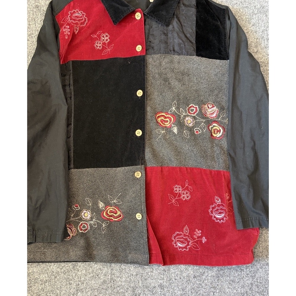 Bobbie Brooks Patchwork Jacket Women 14/16W Multicolor Vintage 90s Color Block